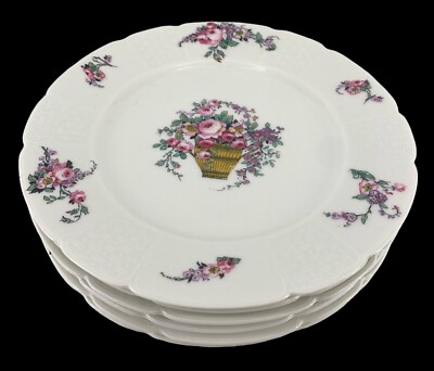 6 ANTIQ Charles CF Field Haviland Limoges GDA SALAD Plate Floral