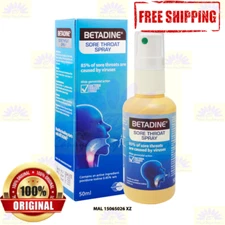 BETADINE Sore Throat Spray - Throat Pain Chapping Swelling Discomfort Hoarseness