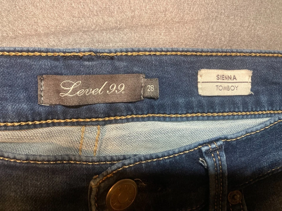Джинсы Sienna Tomboy уровень 99 духовные эластичные хлопок джинсовая ткань синие женские размер 28 - Изображение 4 из 4