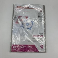 Office Depot Clear CD/DVD Binder Page 10 Count 5.7 mils Thick New Sealed