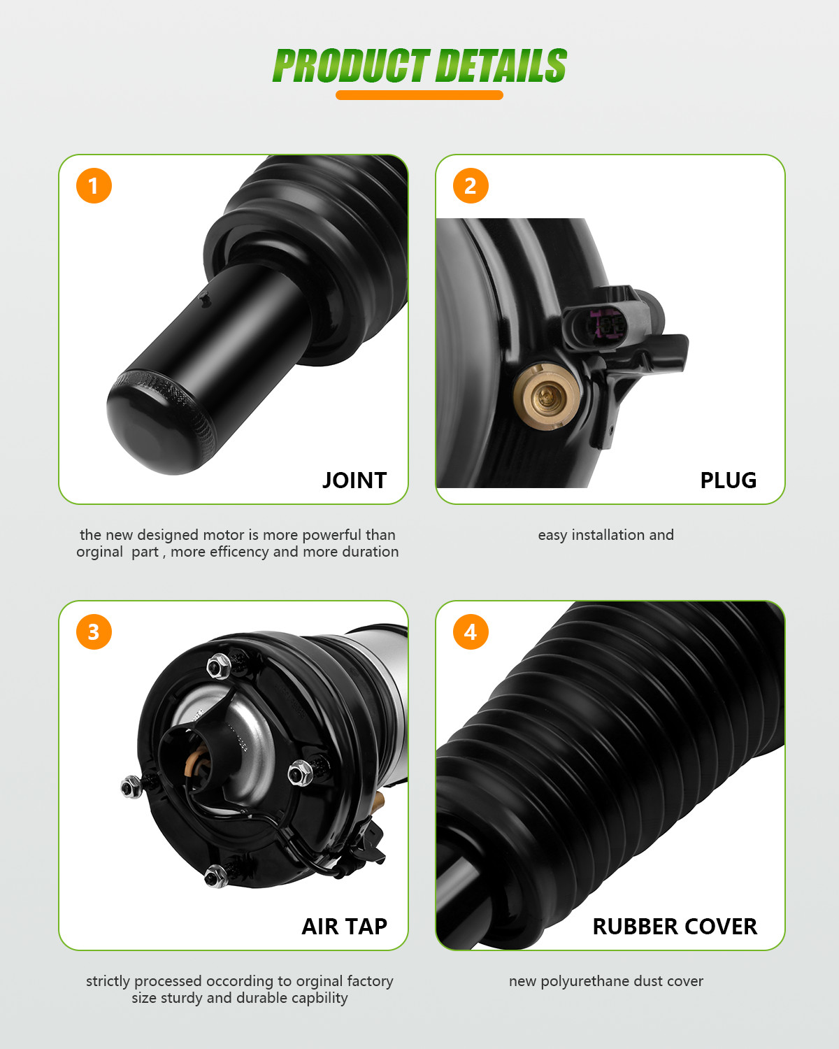 Front Pair Suspension Air Struts Fits Audi A6 C7 A7 A8 D4,  Bentley Mulsanne
