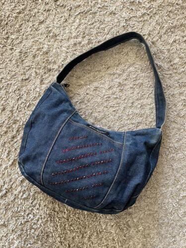 Betsey Johnson Denim Shoulder Bag 90S Vintage - Picture 1 of 9