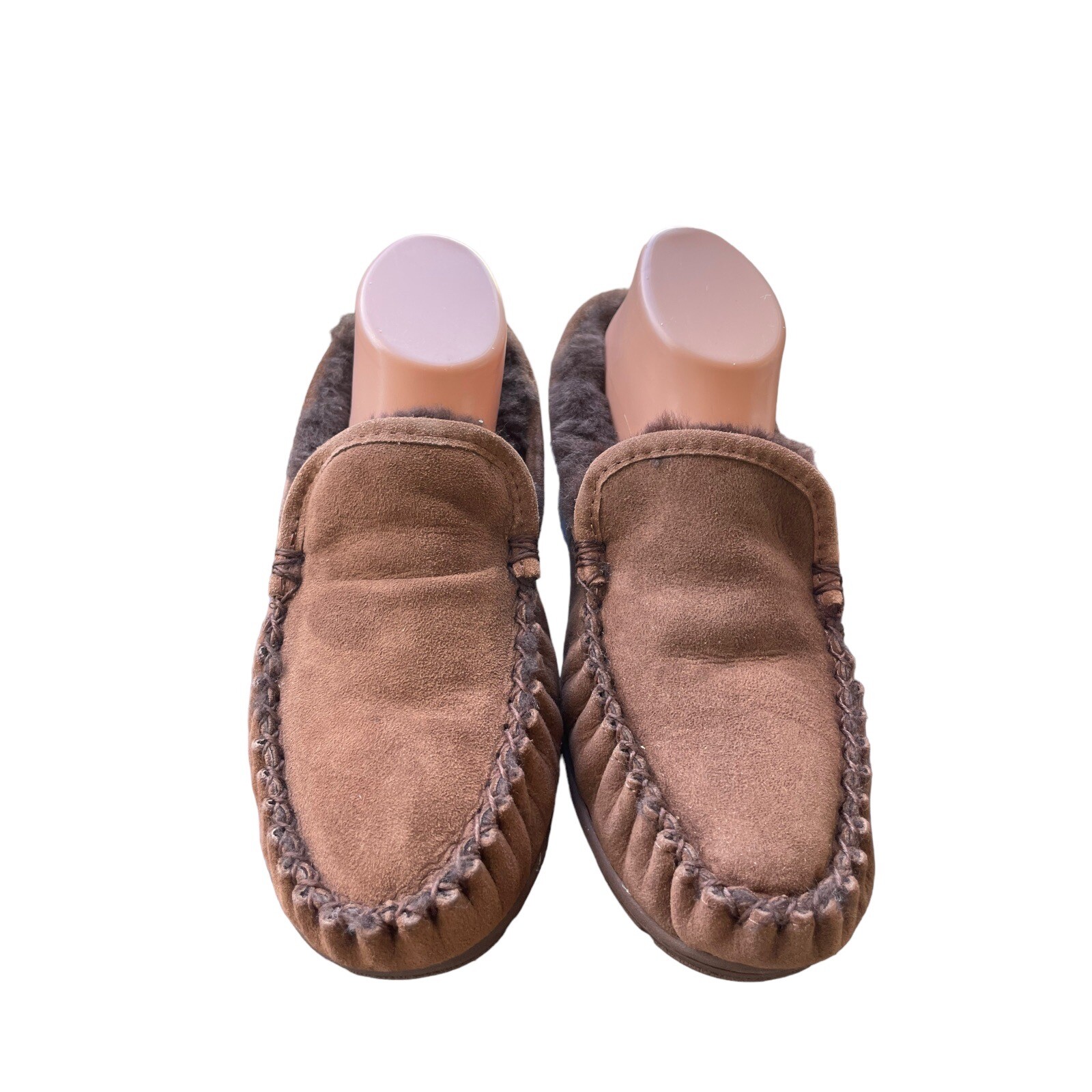 LL Bean Men's Suede Shearling Lined Moccasin Slippers Various Sizes eBay