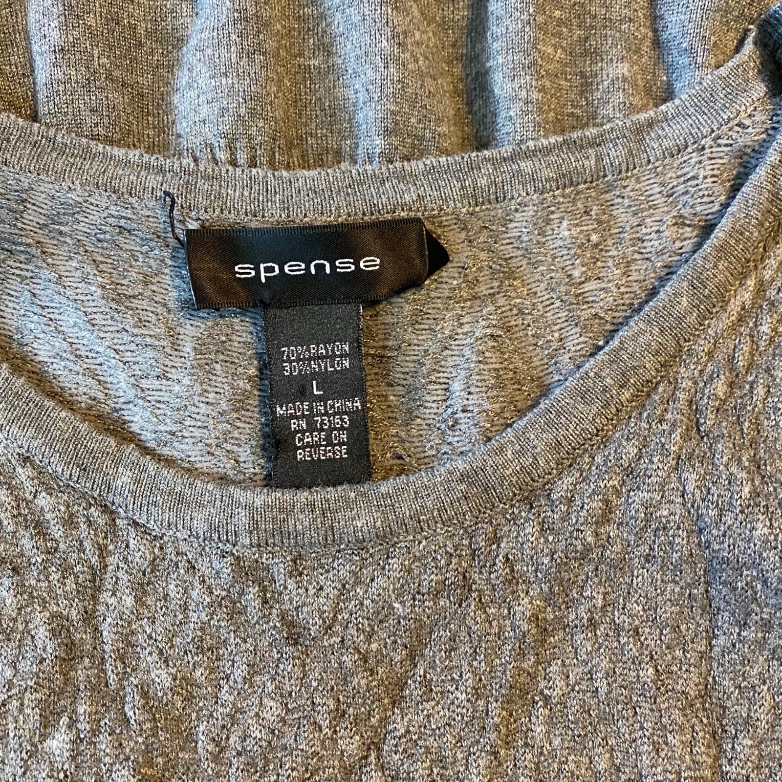 Spense size L gray long sleeve dress rn 73163 eBay