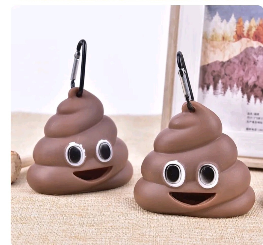 Poo Emoji Dog Poo Waste Bag Holder Dispenser Lead Clip Refill