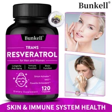 Resveratrol Capsules 500MG Antioxidants, Anti-Aging, Brain Support, Radiant Skin