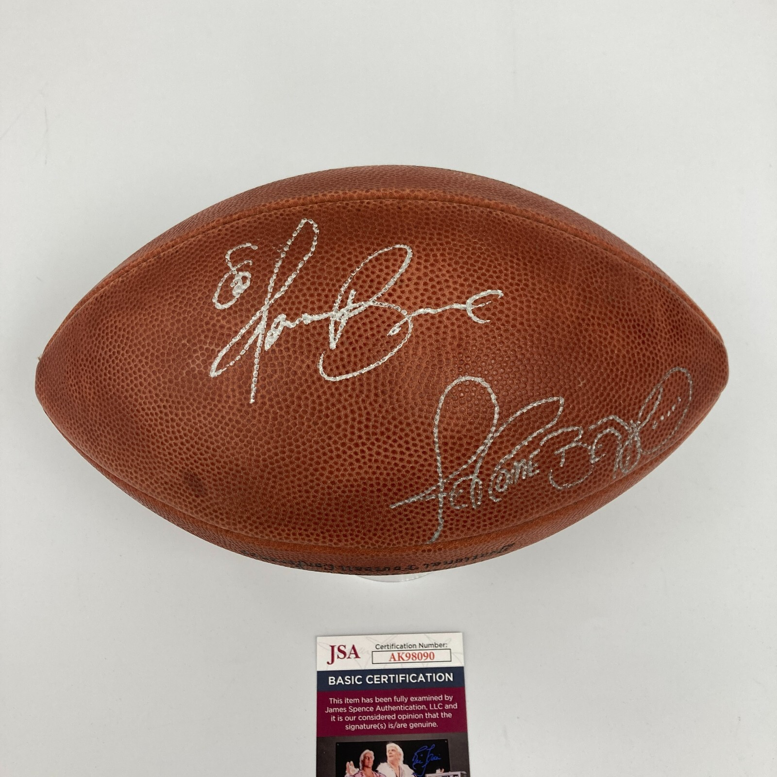 Jerome Bettis Autographed Signed & Isaac Bruce NFL Wilson Game Football JSA COA 