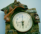 Horse Clock Western Horse Barn Scene-2009-Unique Horse Style-Quartz Clock-Works — photo 2