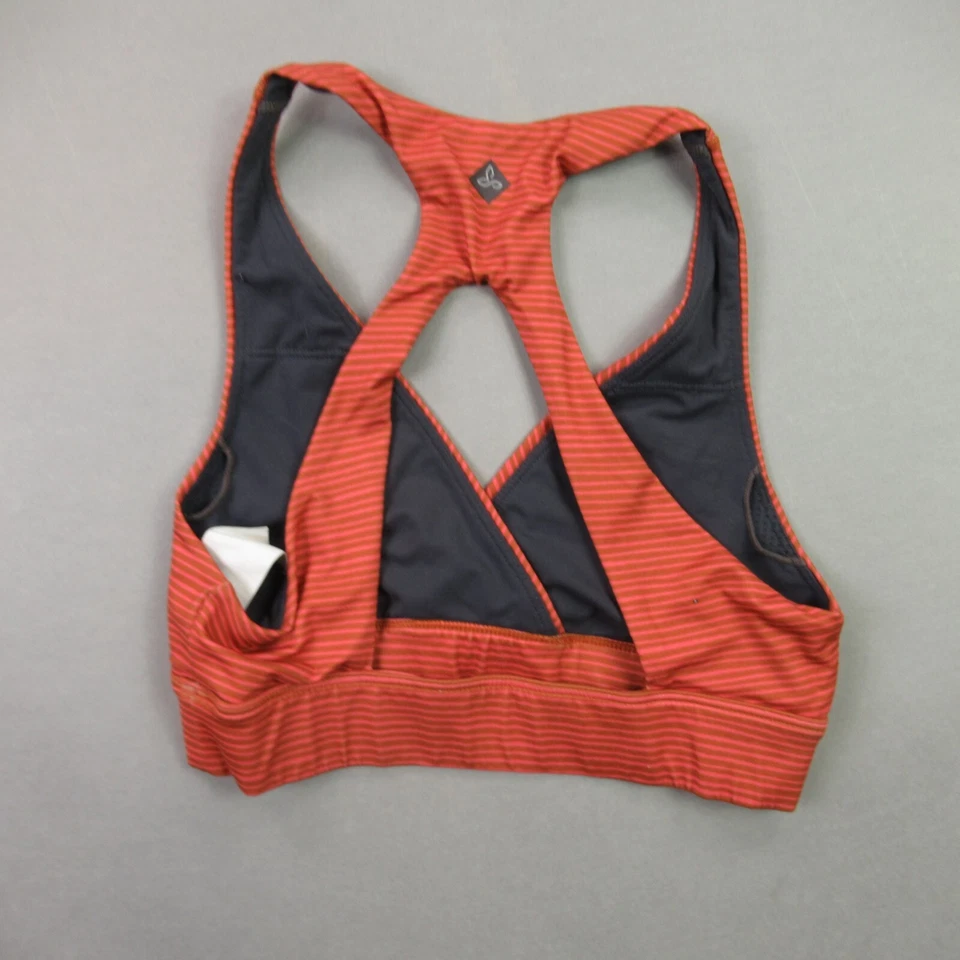 Бюстгальтер Prana женский XS спортивная одежда оранжевые полоски легкая поддержка - Изображение 2 из 4