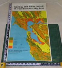 Geology and active faults in the San Francisco Bay Area Poster ~ 27.5" x 17"