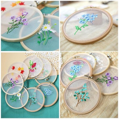 Needle Thread Flower Embroidery Needle Punch Cross Stitch Kit Embroidery Hoop