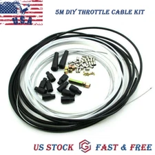 5 Metres Motorcycle Diy Throttle Cable Kit Nipples Ferrules Fit Pit Dirt Bike 1X