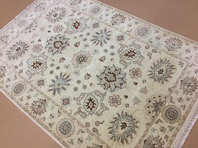 4'.0'' X 5'.11'' Beige Rust Traditional Ziegler Oriental Area Rug HandKnotted Wool