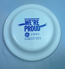 GE General Electric Family Day 1991 Souvenir Frisbee Flying Disc We're Proud USA