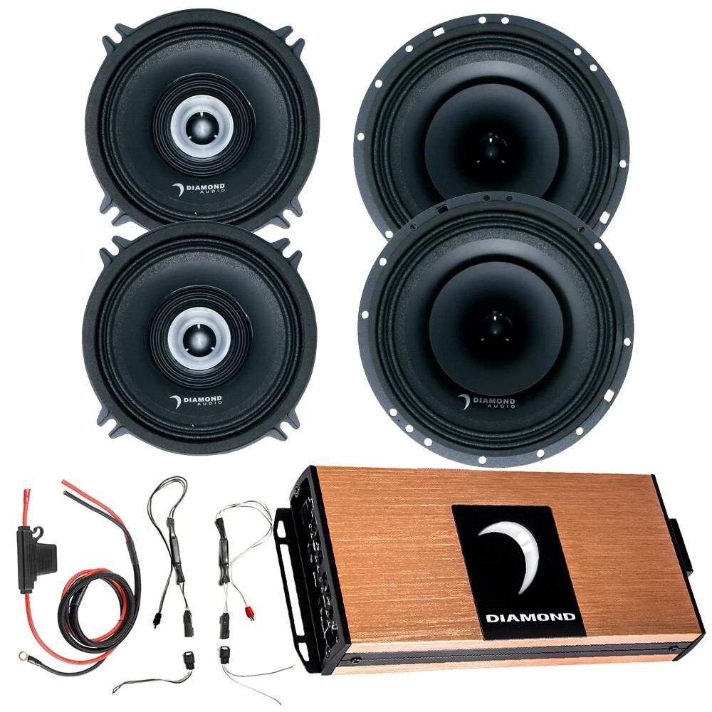 Усилитель Diamond Audio Micro4v2 Рупорные динамики MP525MP654 и монтажная проводка 198290₽