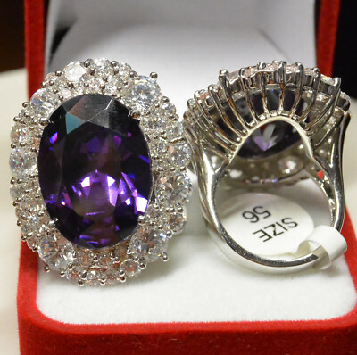 Bague Taille 54 Ovale Marquise Améthyste Cz - Style Ancien, Marque Dolly-Bijoux