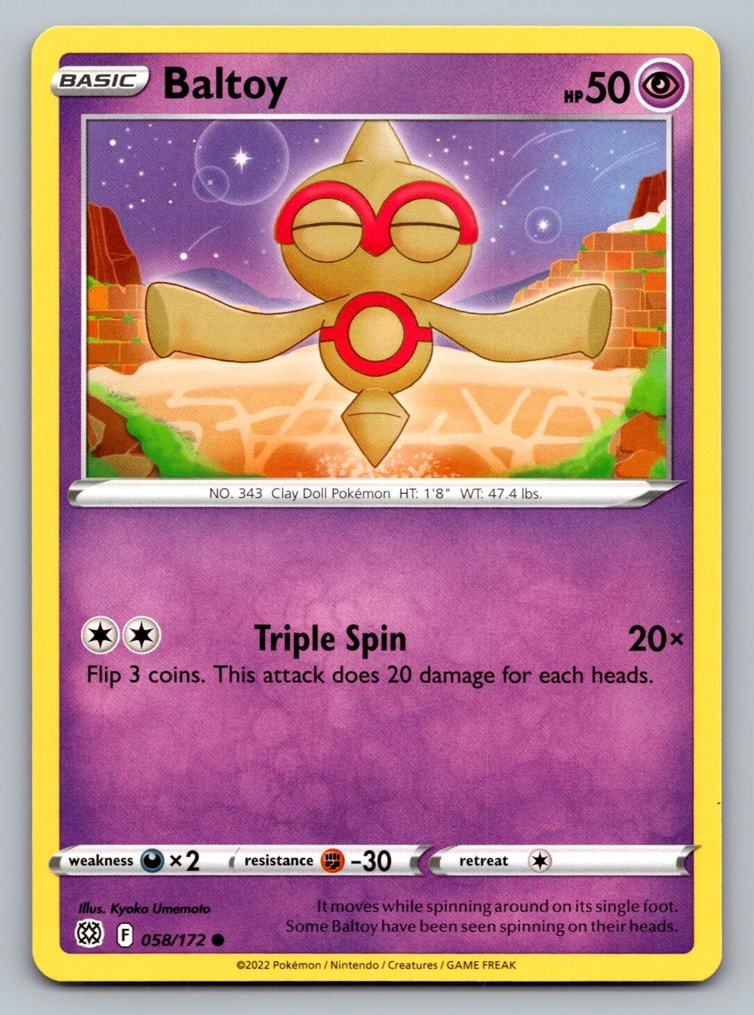 Pokemon TCG Brilliant Stars Baltoy #58