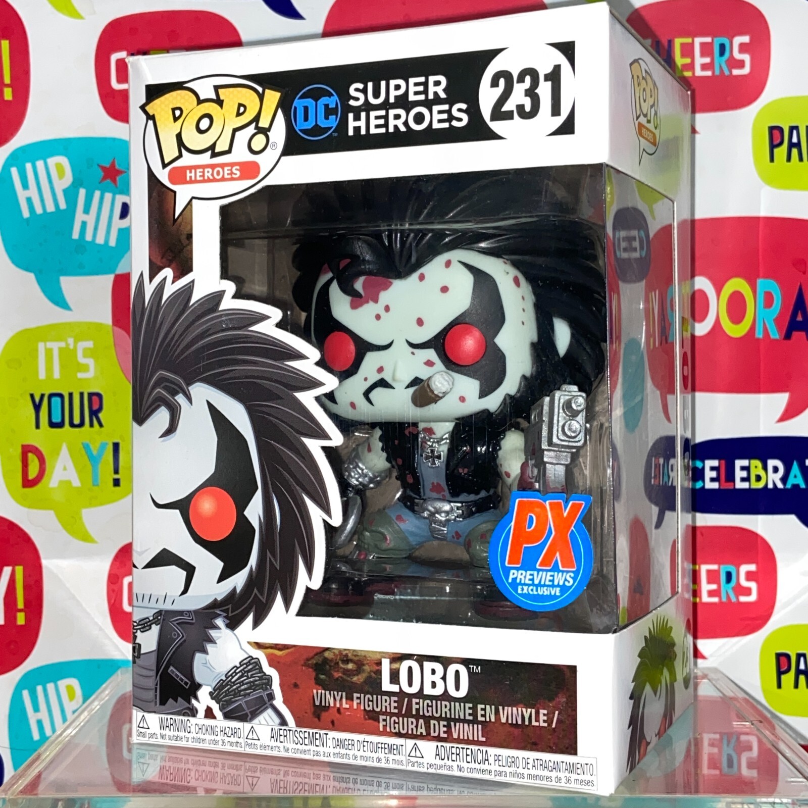 Lobo (Bloody) - Dc Funko Pop 231 Px Previews Exclusive + Protector