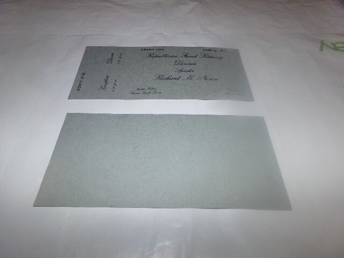 Lote 2 boletos de cena de recaudación de fondos republicanos de colección Richard Nixon Speaker 1968 - Imagen 2 de 4