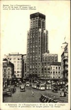 Antwerp Belgium Anvers 1948 Tram Tram High Rise Torengebouwen Carte Post.