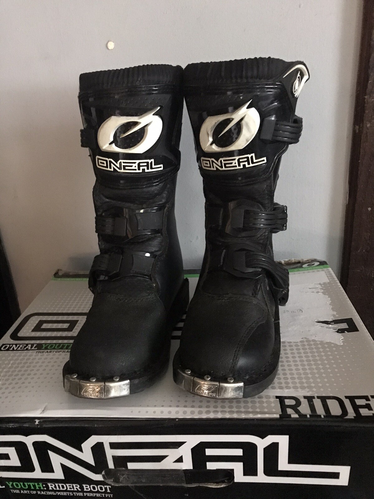 O'NEAL Rider Black Boots Size Youth 13 