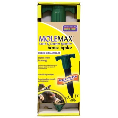 Bonide MoleMax Mole & Gopher Repeller Sonic Spike Battery Operated 7500 Sq ft