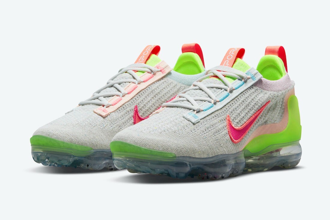 Nike Air Vapormax 2021 Grey-Neon New Sneakers Size 6 UK DH4088-002