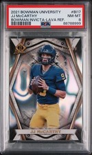 2021 Bowman University JJ Mccarthy Bowman Invicta Lava Refractor #/150 PSA 8