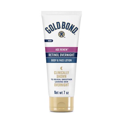 Gold Bond Age Renew Retinol Overnight Body & Face Lotion With Retinol & Pepti...