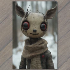 Art Print  Creepy Reindeer Red Eyes Nightmare Holiday Horror Fantasy Rudolph