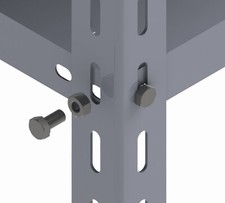 Scaffale a Ripiani con Rinforzo,in Acciaio GRIGIO ,COMPONIBILE  Varie Dimensioni