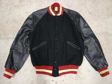 Vtg Butwin Varsity Jacket Wool Leather Sleeves Letterman USA Made Size 44 BLANK