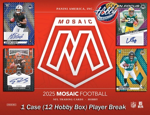 D’Andre Swift CHI 2025 Panini MOSAIC 1 Case (12 Hobby Box) Player Break#1 - Picture 1 of 5