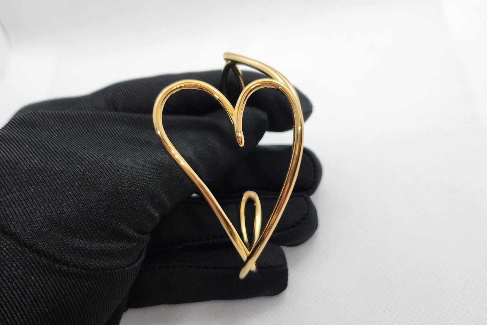 Signature Heart-Shaped 925 Silver Bracelet Gold Accent Gift For Her 17.5 cm