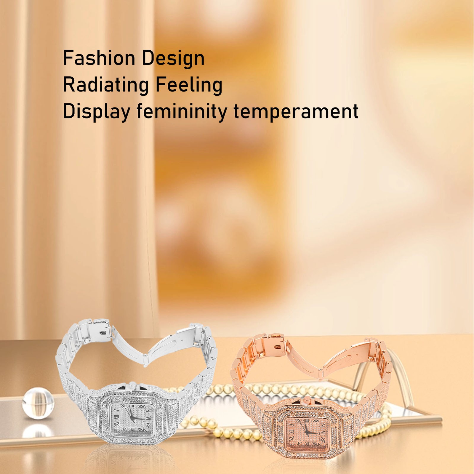 Quartz Rhinestone Watch Fashionable Alloy Accurate Time Business Rhinestone
