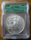 2004-(W), ICG MS70  AMERICAN SILVER EAGLE, 1 oz .999