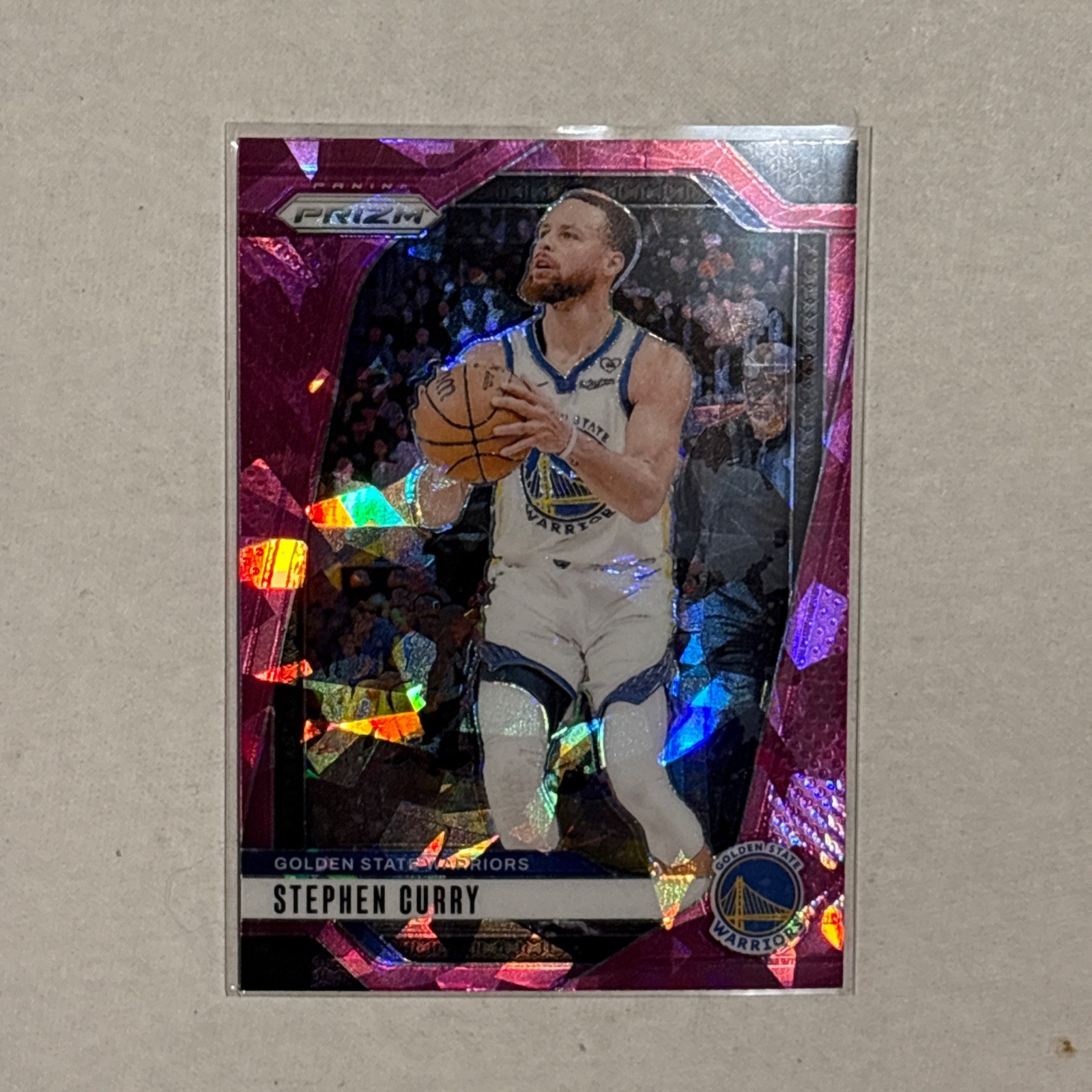 Stephen Curry 2024-25 Panini Prizm - #134 Pink Ice Prizm. Golden State Warriors