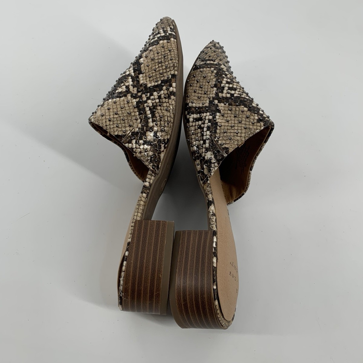 a new day | Shoes | Nwt Snakeskin Studded Heel Mules Womens Shoes