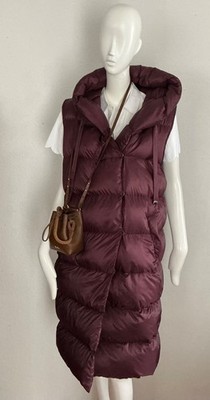 Max Mara The Cube Daunenweste Steppweste Bordeaux Lang NP660 