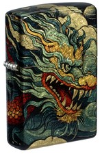 Zippo Accendino Color 540° Drago Colorato Drago Volante Accendino Tempesta Ben