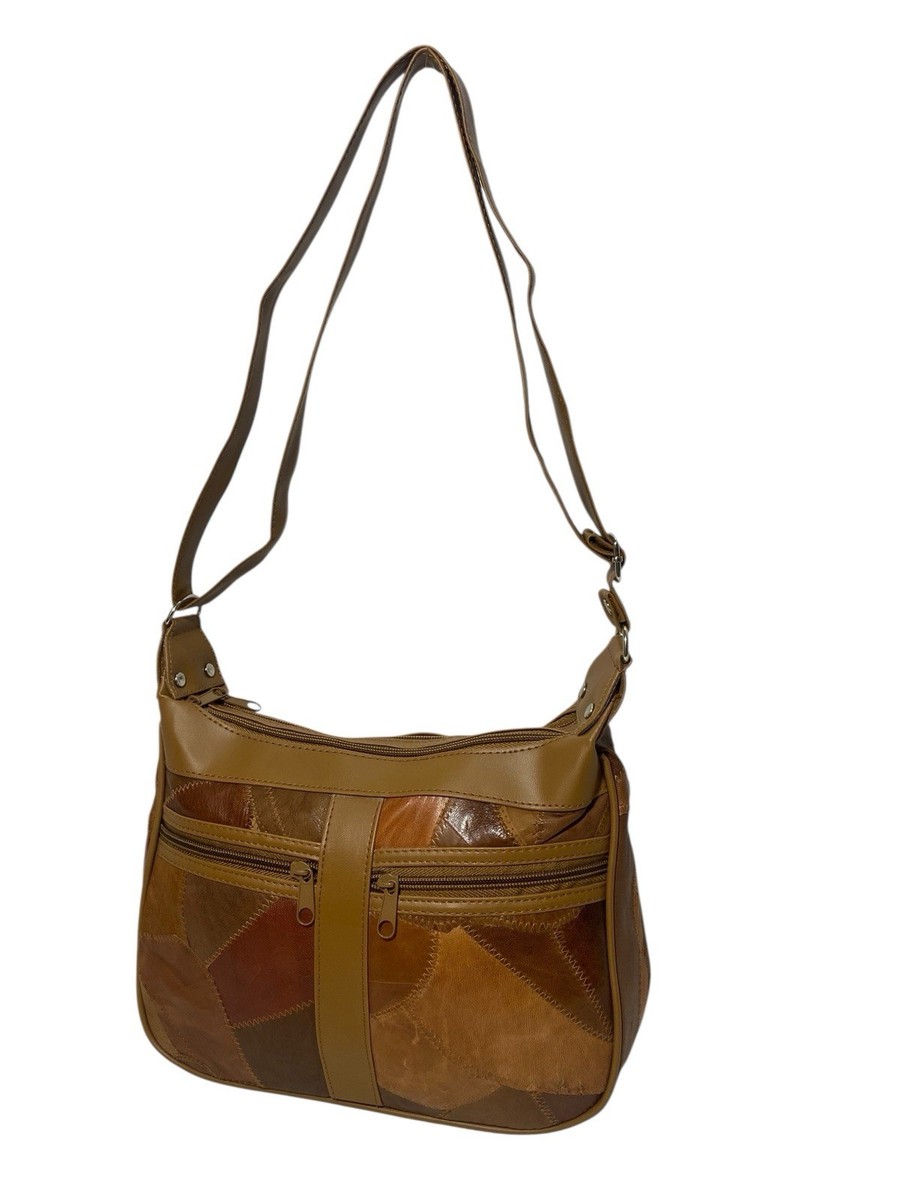 Lorenz Patchwork Leather Twin Top Leather Handbag Shoulder Cross