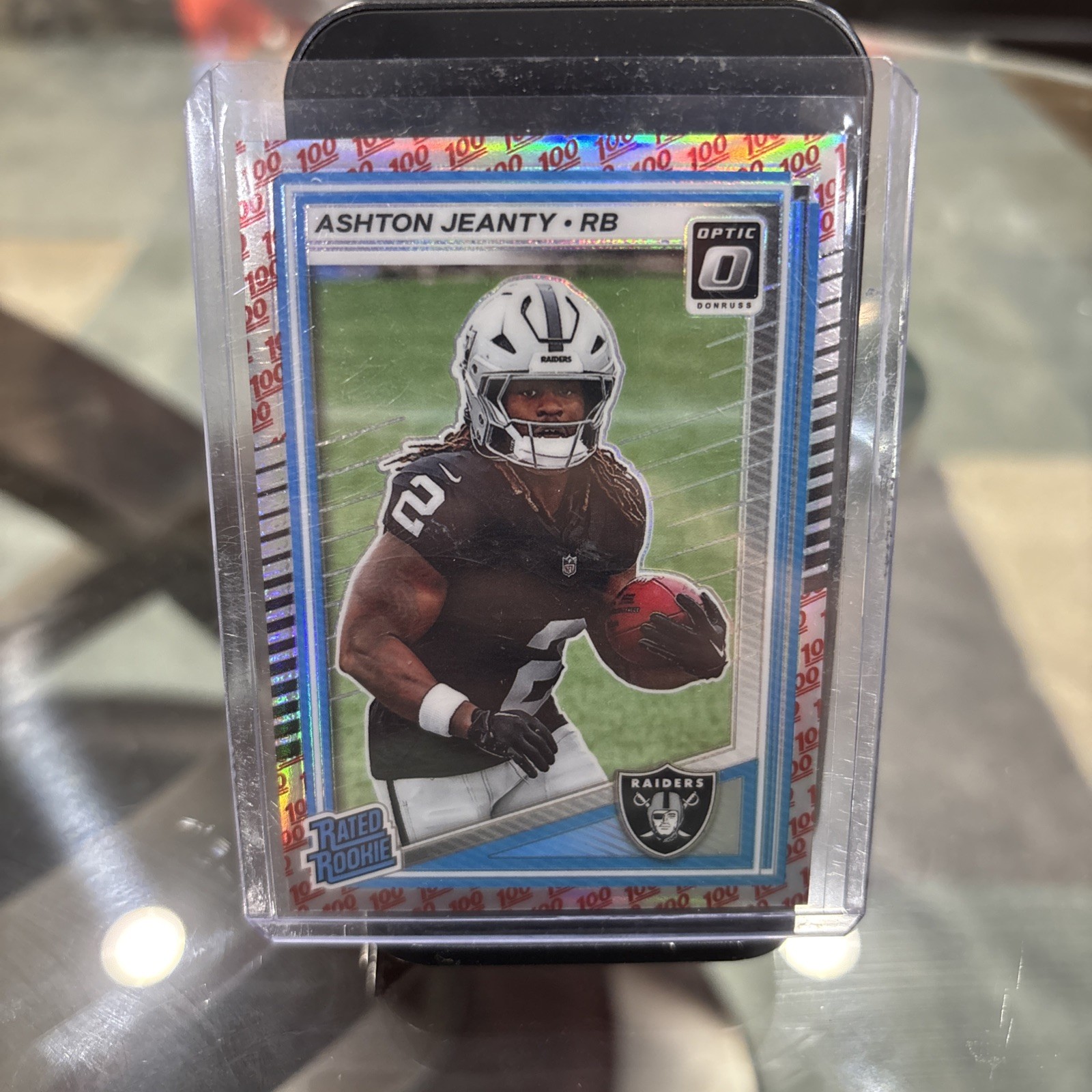 2025 Panini Donruss Optic One Hundred Emoji Rated Rookie Ashton Jeanty #202
