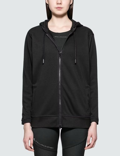 120 $ Adidas Stella McCartney Reißverschluss schwarz Essential HOODIE Medium DT9212 neu mit Etikett
