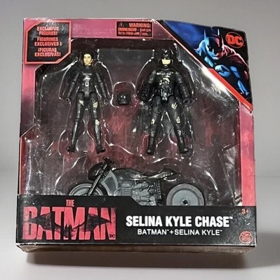 Batman Selina Kyle Chase Set 2 Action Figures Helmet Motorcycle DC Comics NEW