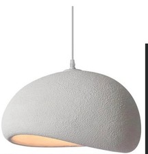 Retro White 12”x6” Mushroom Light Fixture/Wabi Sabi/Pendant/Modern/Boho/abstract