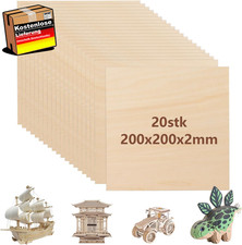 Sperrholz 200x200x2 mm Holzplatte zum Basteln, Modellbau, Lasergravur