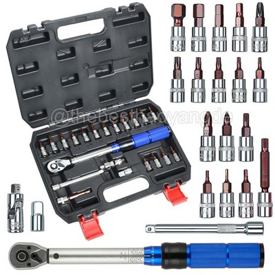21x Drehmomentschlüssel 1/4'' 2-24Nm Ratsche Drehmoment Werkzeug Motorrad Fahrrad