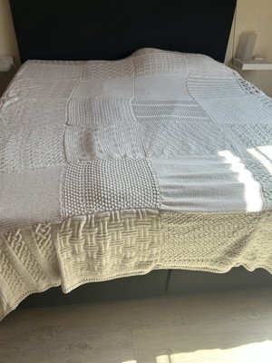Tagesdecke Handmade In Weiß  220x240cm Baumwolle  