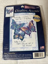 Creative Accents Stamped Cross Stitch Kit 79035 TODAY 5x7 Butterflies 2006 NEW