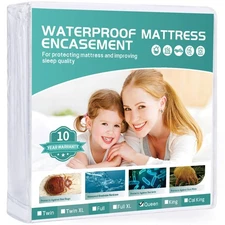 60"x80" Queen Mattress Protector(6-10 in. Deep) Waterproof Mattress Cover Zip
